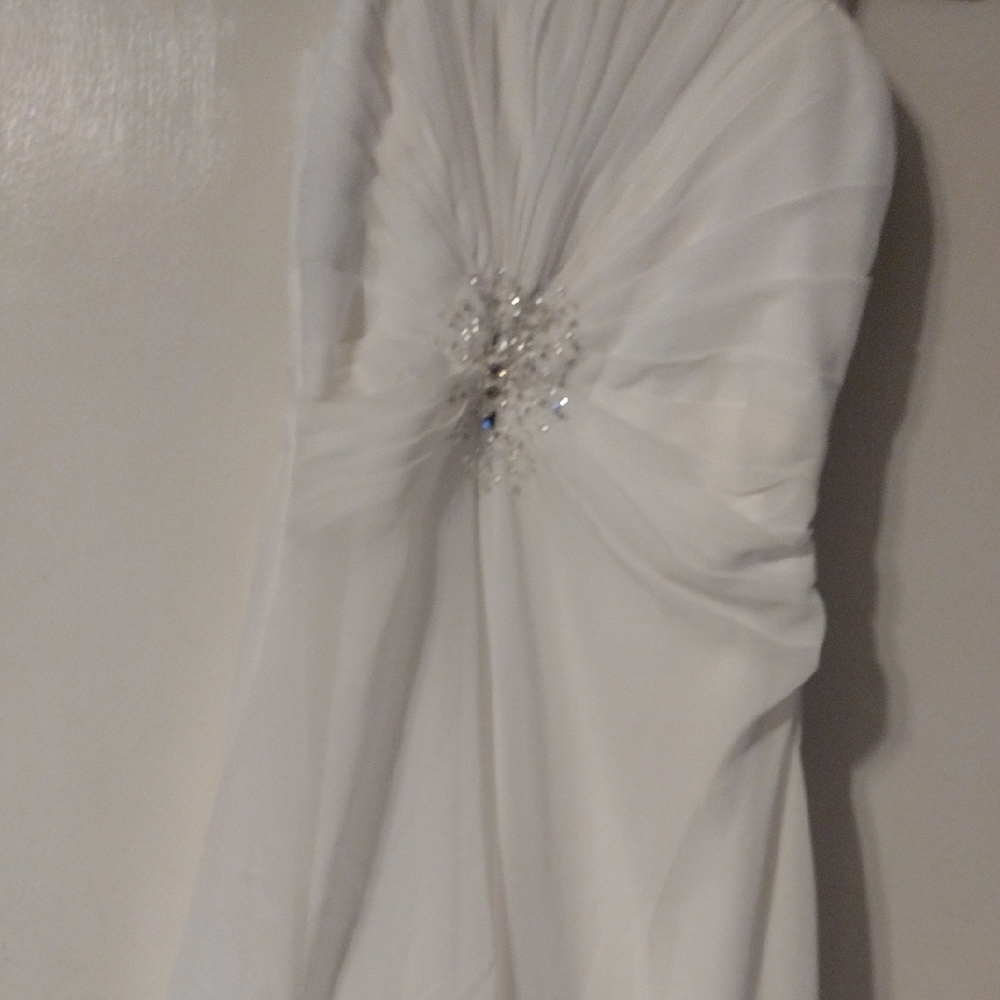 Stunning White Bridal Gown with Crystal Accents